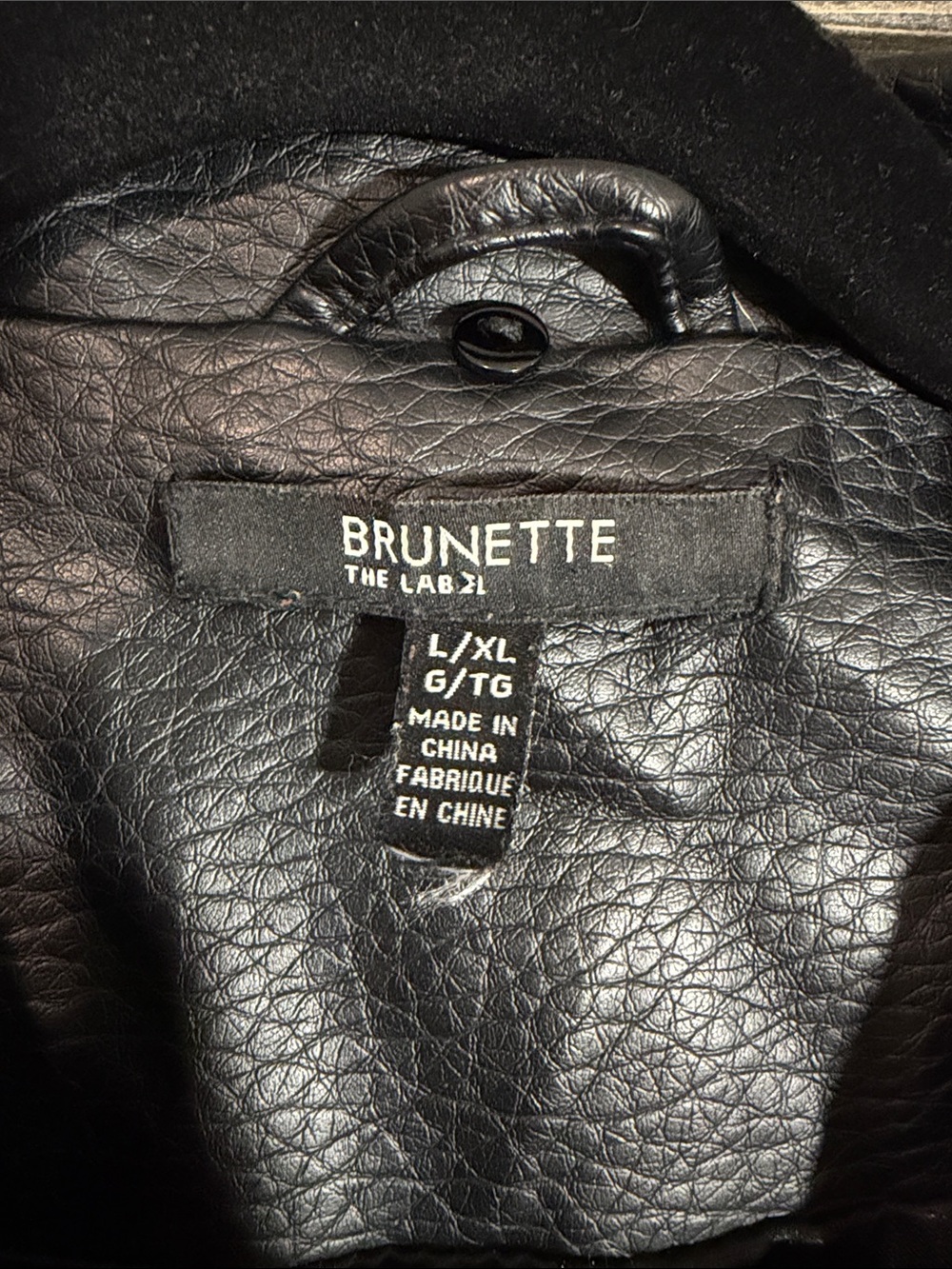 Brunette The Label Black Faux Leather Moto Jacket with Silver Hardware - Picture 2 of 8